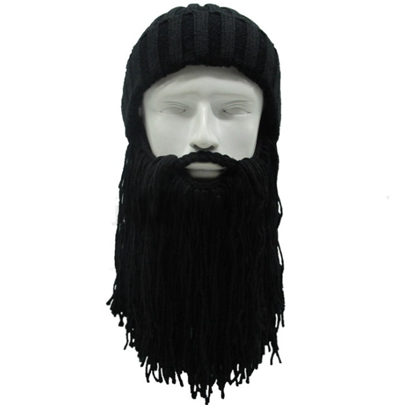 Sombreros creativos de punto para hombre, gorros abrigados de invierno, gorros vikingos, sombreros con barba para esquiar al aire libre, divertido sombrero para Halloween, touca inverno