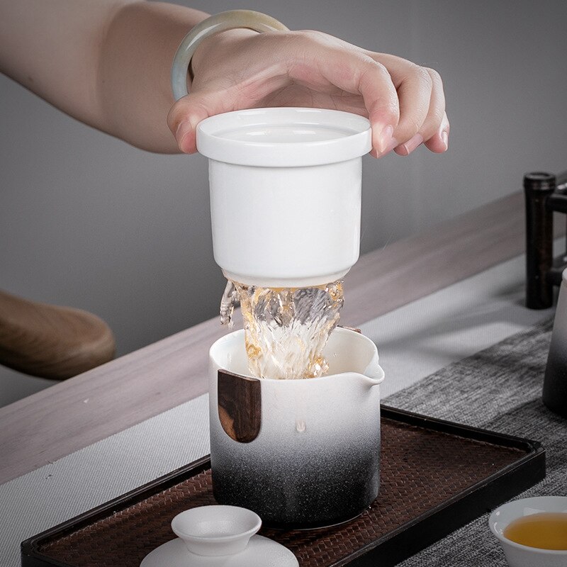 Chinese Kung Fu Travel Tea Set Ceramic Portable Teapot Porcelain Teaset Gaiwan Tea Cups of Tea Ceremony Teaware With Travel Bag