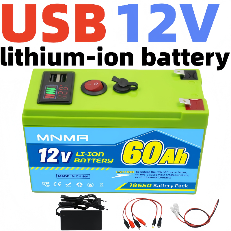 12V 60Ah Lithium Rechargeable LiFeP04 Battery Deep Cycle for Solar Power,UPS🗺️Scooters,Power Wheels,Fish Finder,Built-in BMS