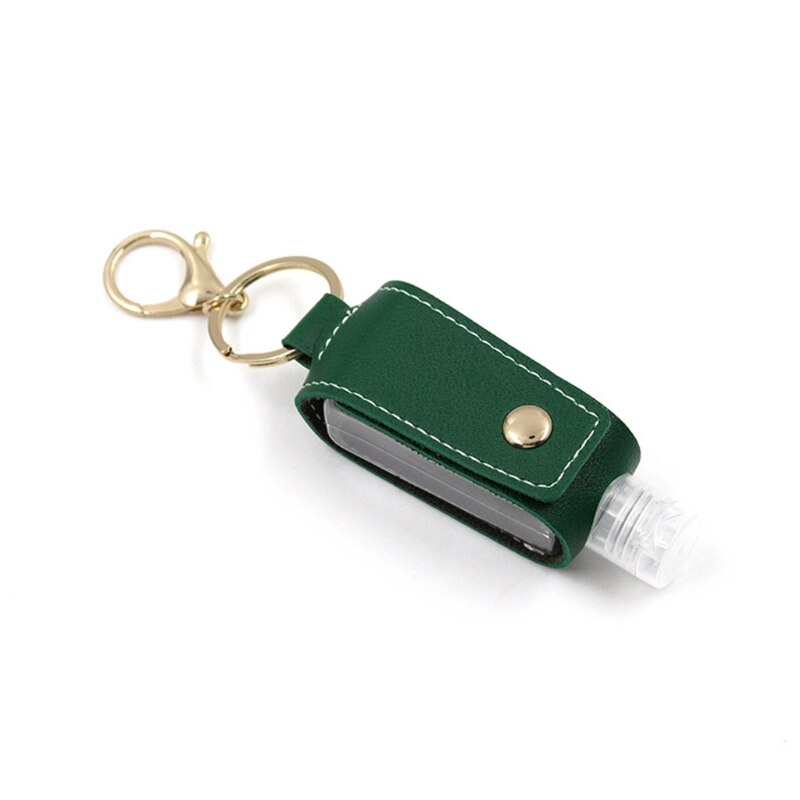 Reiseflaschen Set - Nachfüllbare Behälter - PU Leder Tasche Halter - Schlüsselanhänger - Quetschflaschen