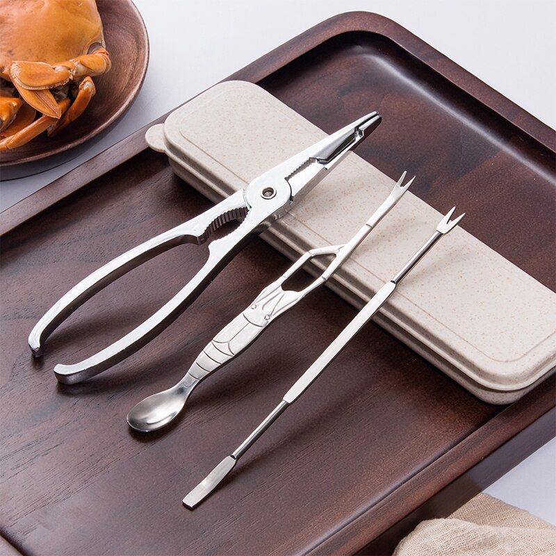 Meeresfrüchte Werkzeug Sets Edelstahl Krabben Cracker Picks Löffel Set Hummer Clamp Zangen Linie Cutter Clip Küche Werkzeuge Zubehör