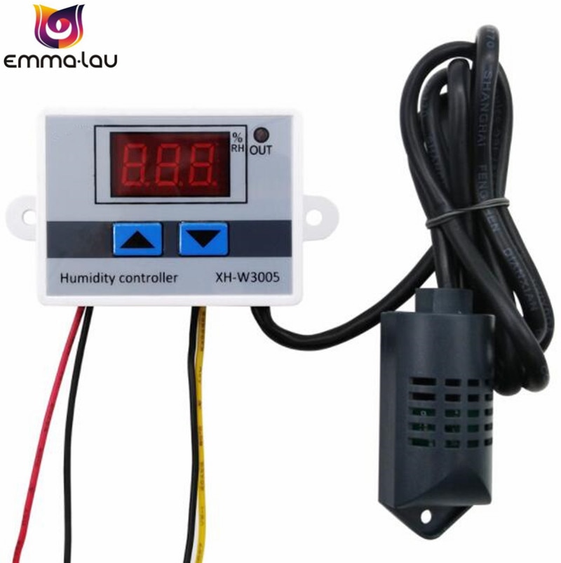 0~99%RH Digital Humidity Controller 220V 12V 24V Hygrometer Humidity Control Switch AC DC Hygrostat + Humidity Probe AM2301