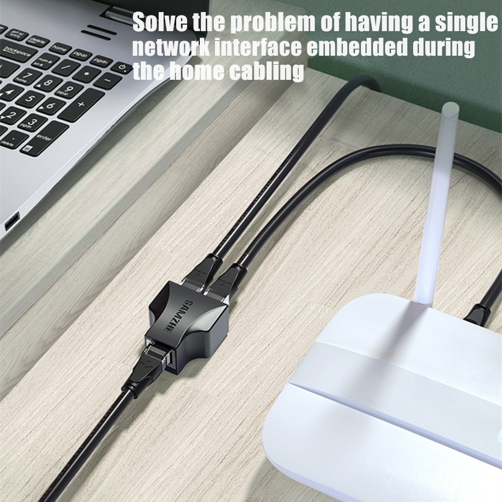 RJ45 Connector Ethernet Cable Adapter Lan Cable Extender Splitter Internet Cable Connection Female to Female 1 Input 2 Output