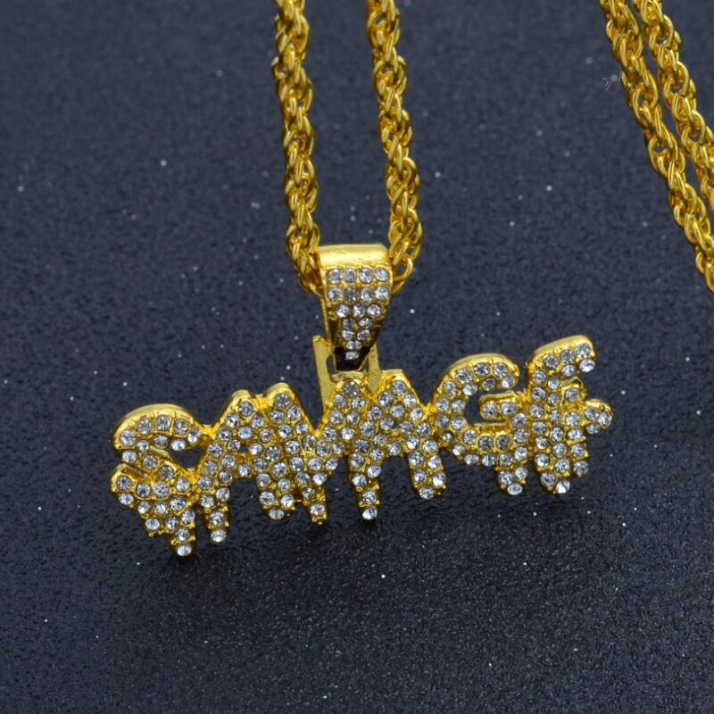 Collier Hip Hop en laiton couleur or chaînes glacées Micro Pave cubique Zircon sauvage pendentif breloque collier pour hommes