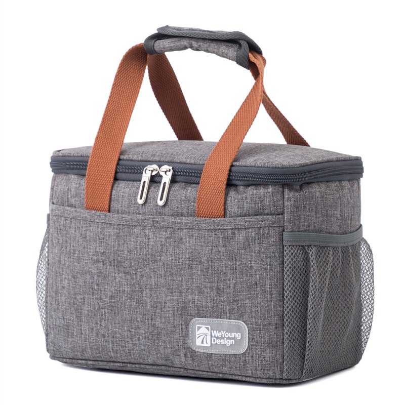 Weyoung Wasserdichte Thermo Lunch Bag Kühltasche Isoliert Dicht Lunch Box Bento Tasche für halten lebensmittel frisch: Gray