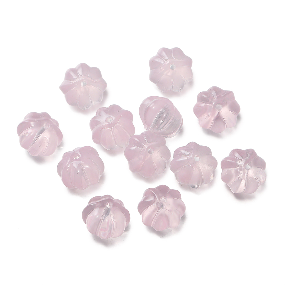 30 unids/pack de cuentas de calabaza de cristal, cuentas espaciadoras sueltas para pulsera, collar, pendientes, llavero, accesorios para hacer joyería hechos a mano DIY: Morado