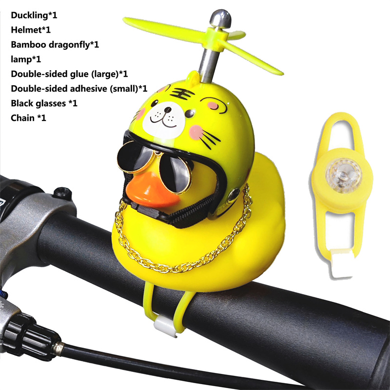 Gele Eend Fietsverlichting Bel Schattige Kleine Stuur Hoorn Lamp voor MTB Racefiets Motorhelm Rijden Fietsen Accessoires speelgoed: Oranje
