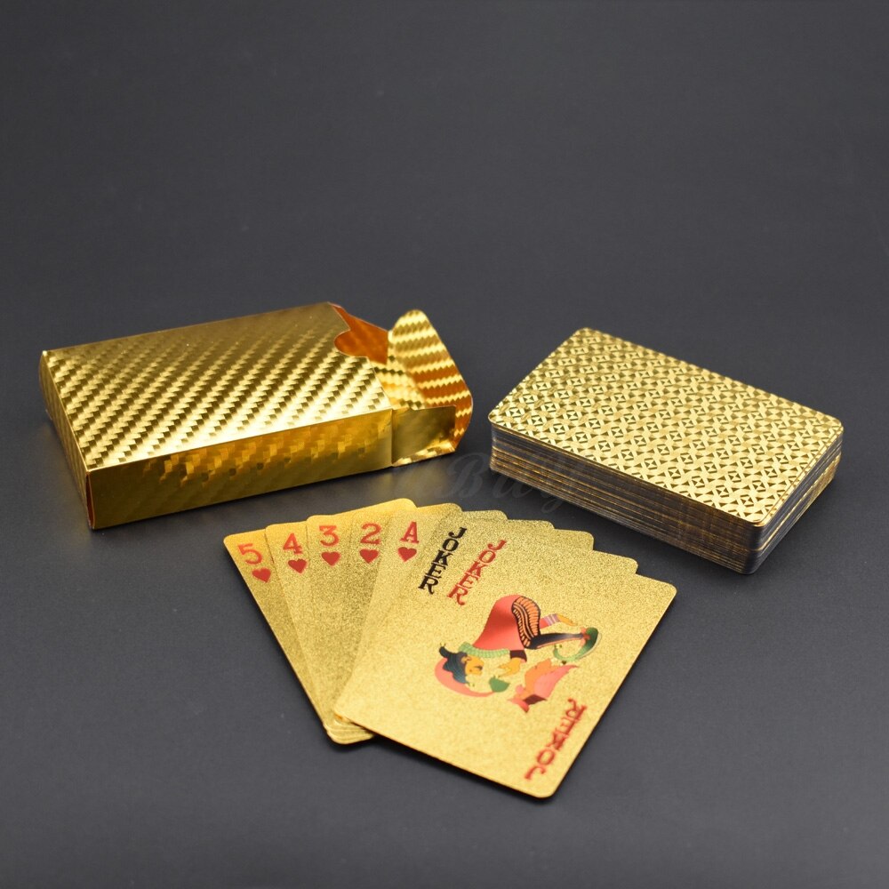 UB Goud Speelkaarten Poker Game Dek zilverfolie Poker Set Plastic Magic Card Waterdicht Kaarten
