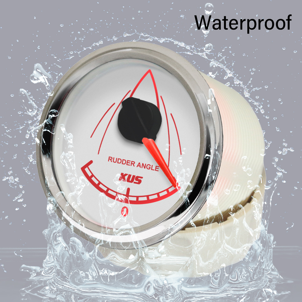 KUS 52mm Rudder Angle Gauge 0-190 ohm Signal Rudder Sensor for Marine Yacht Boat 12V 24V