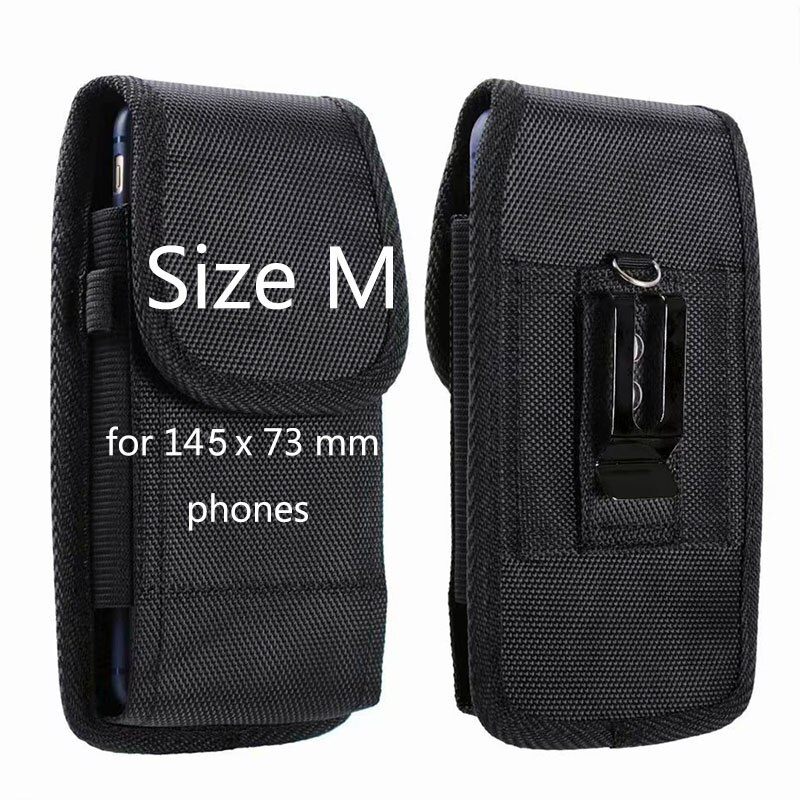 Taille Telefon Tasche Für Samsung Galaxy A41 A31 A11 A10E A01 M11 M20 M30S M31 Xcover Pro Fall Nylon Robuste gürtel Holster tasche: Vertical Size M