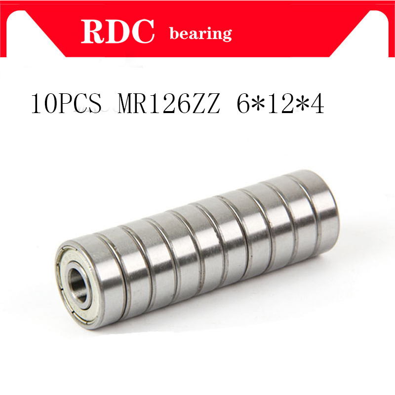 10 stk  MR126zz l -1260 MR126-2rs 6*12*4 mm 6 x 12 x 4 mm miniatyr  MR126 zz kulelager l -1260zz MR126z
