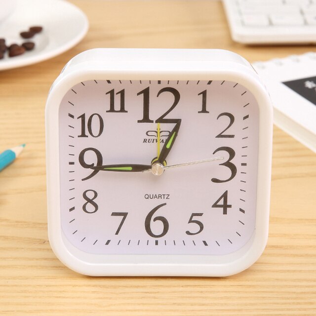 Alarm Clock Bedroom Bedside Clock Desktop Clocks Table Battery Analogue Clocks Analog Alarm Snooze Home Decoration: 4
