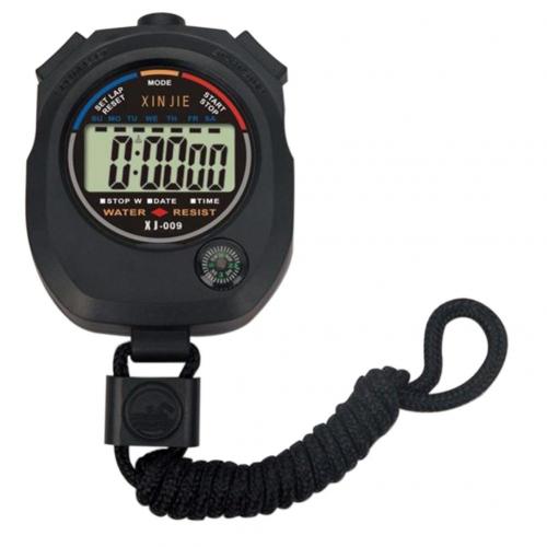 Digital LCD Stopwatch Chronograph Timer Counter Sports Alarm Tool: Black