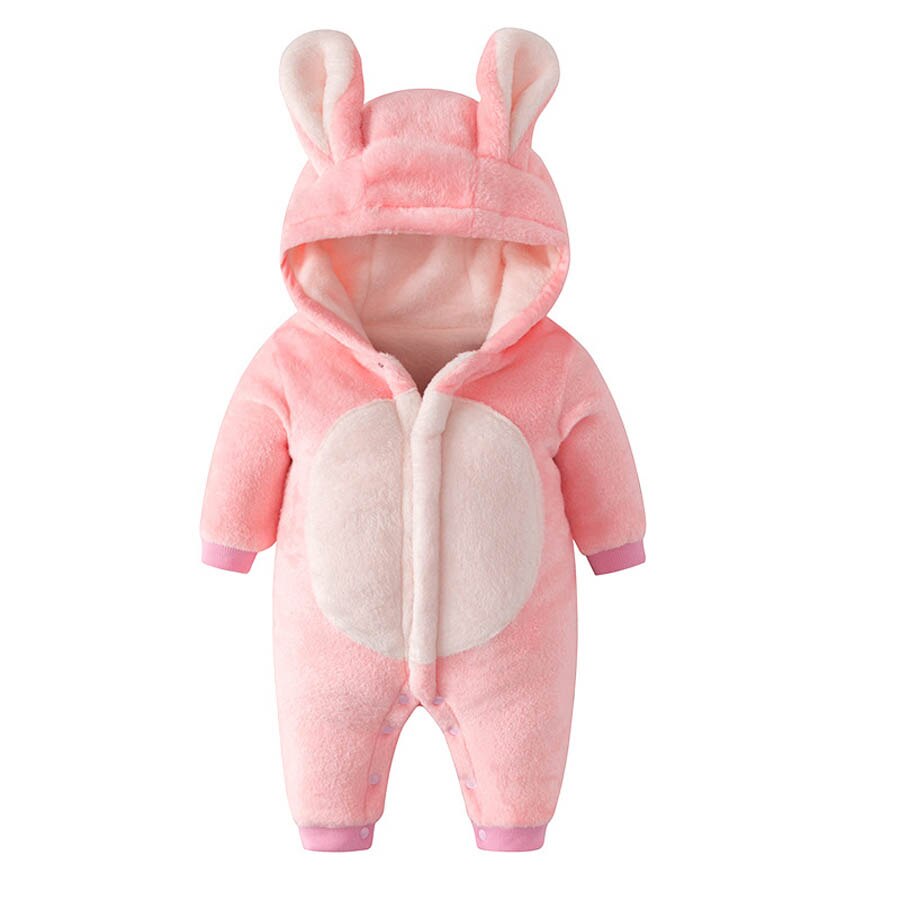 Iyeal Winter Baby Jongen Meisje Kleding Beer Hooded Romper Leuke Peuter Baby Warm Uitloper Flanel Kids Kleding: C01 Pink / 12m