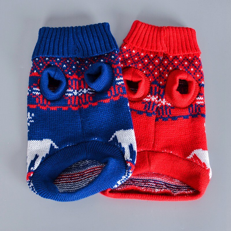 Kjæledyr klær jul elg trykt genser hund høst vinter varm frakk valpeantrekk strikkekostyme små og mellomstore hunder