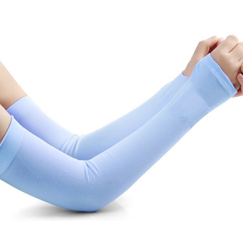 Femmes gants UV soleil protéger anti-dérapant glace soie manches bras manches en plein air crème solaire manchette été hommes en plein air équitation mitaine: style8