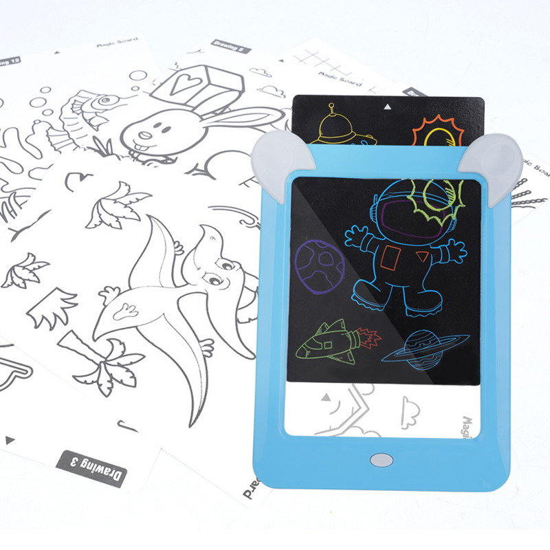 Magic Luminous Drawing Board Daw With Light-Fun Sketchpad Board Fluorescent Pen Russian English Light Up Play Toys For Kids