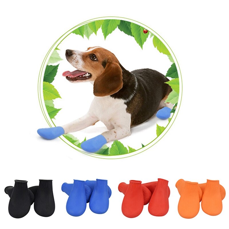 Huisdier Rubber Laarzen Sokken Voet Cover Waterdichte Regen Schoenen Antislip Outdoor Puppies Multcolor Schoenen Pet Poot Protectors Pak van 4pcs