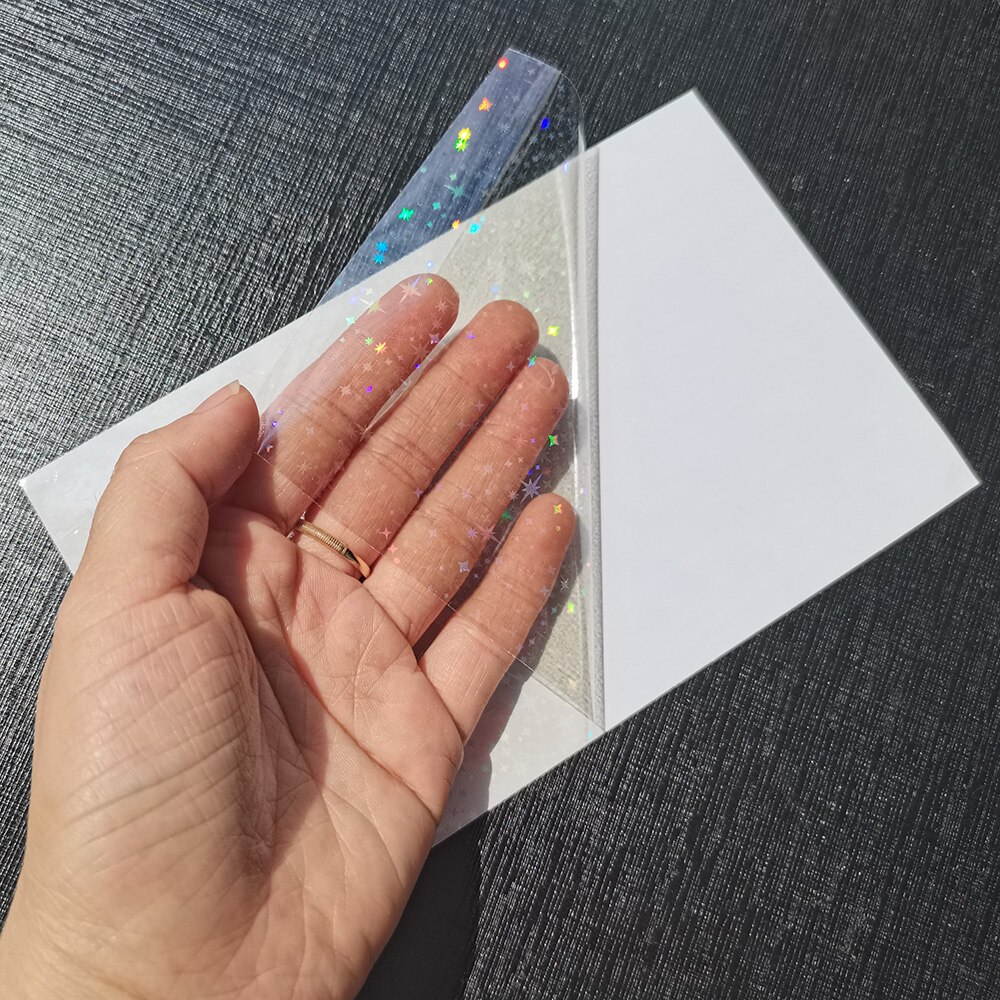 Selvklebende tape bak stjerne kald laminering på papir plast 50 ark gjør-det-selv-pakke fargekort foto lamineringsfilm 105 x 165mm