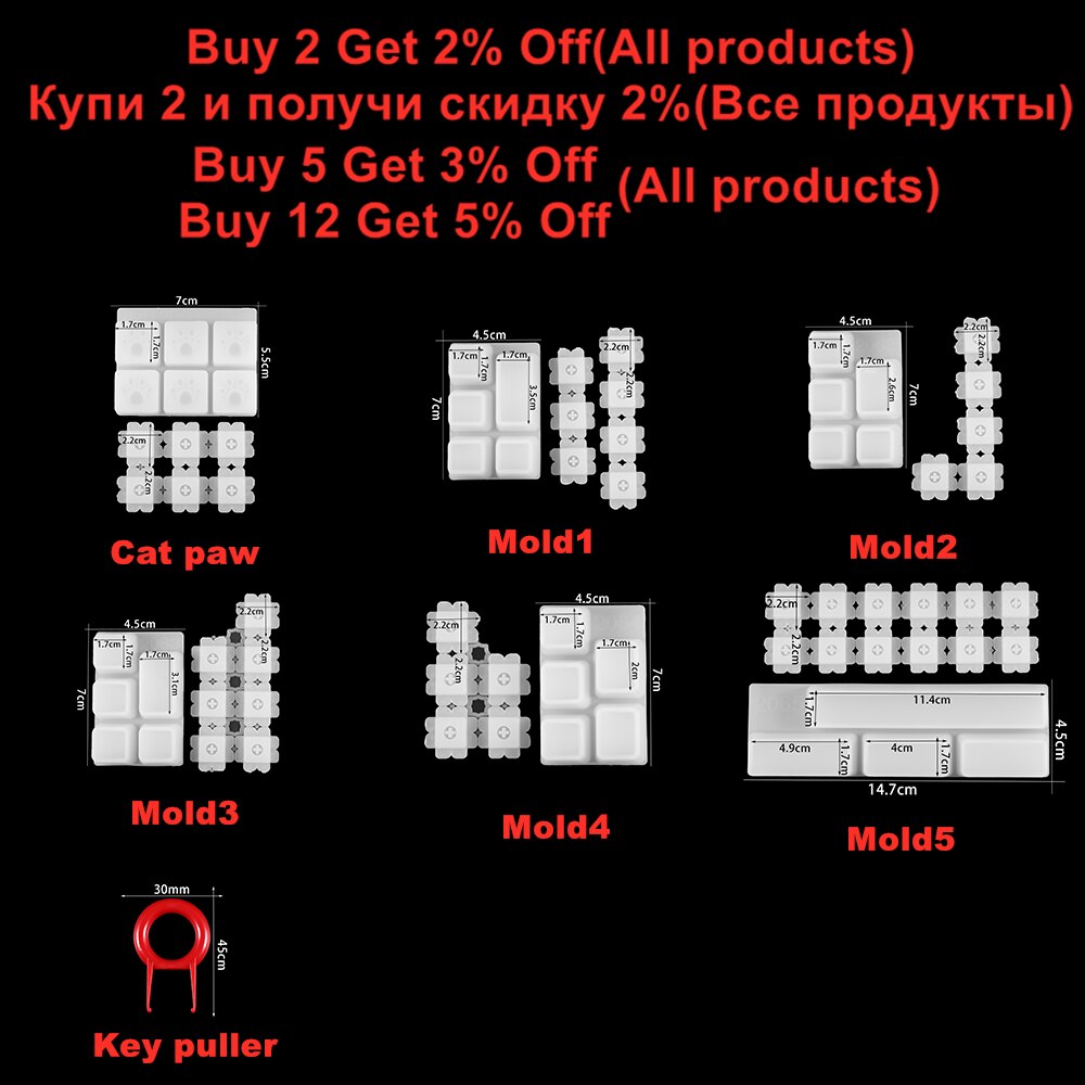 Manual DIY Mechanical PC Keyboard Key Cap Silicone Mold UV Crystal Epoxy Molds for DIY Handmade Crafts Making Mould Tools