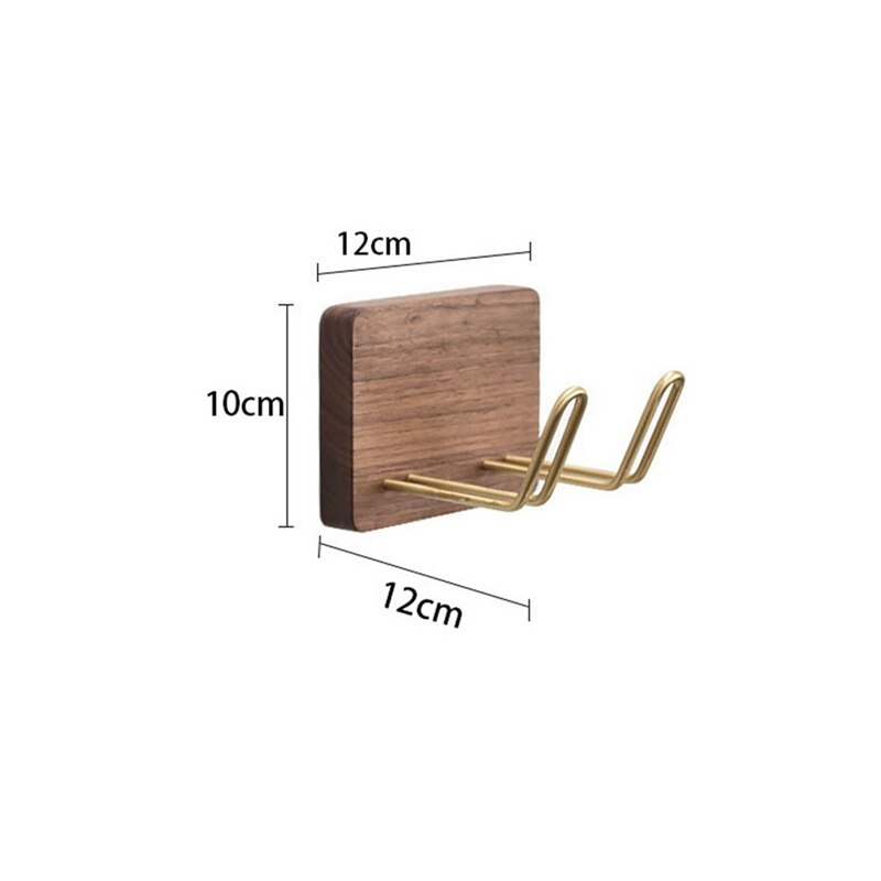 Solid Wood Hair Dryer Holder Wall Mounted Multi-Function Bathroom Rack Shaver Holder Toothbrush Holder Plug Rack