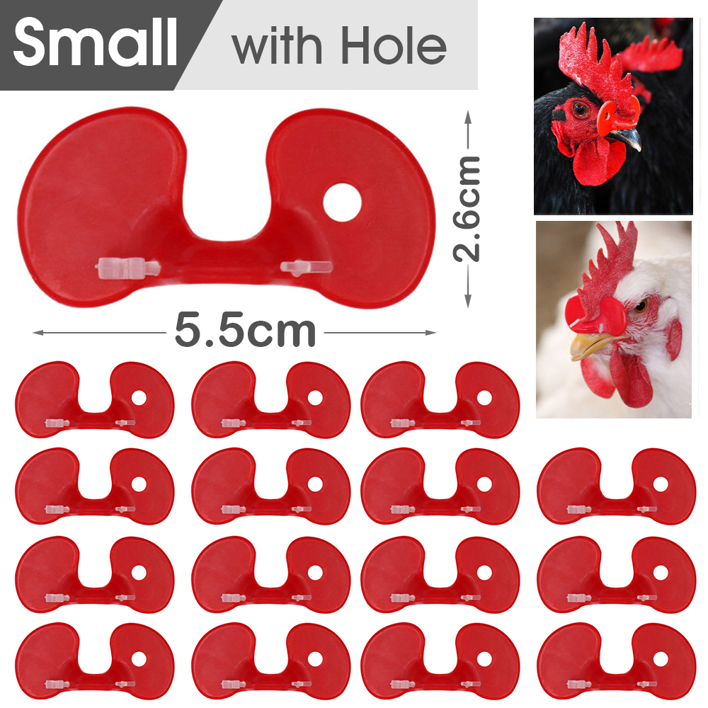 Red Chicken Glasses Plastic Pheasant Anti-pecking Goggles Glasses with Bolt Protect Eyes Feeding Farm Poultry Hens accessories: XS / WHITE