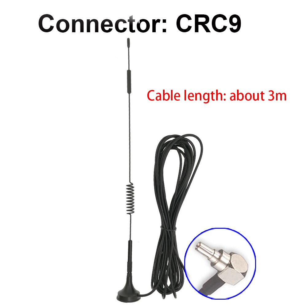 700-2700MHz 12dBi 2G 3G 4G LTE Magnetic Antenna TS9 Connector SMA Male GSM External Router Antenna: CRC9-3M-cable