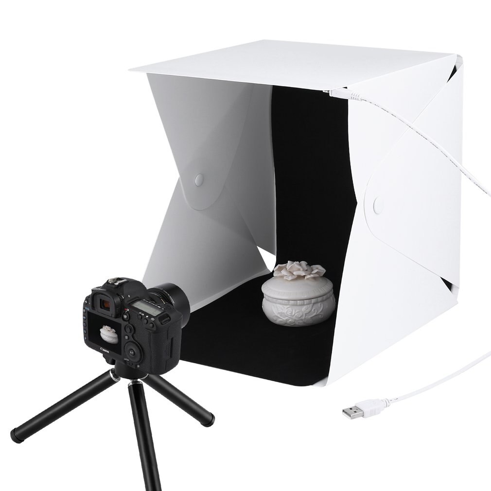 Opvouwbare draagbare kamer foto lichtbak led studio softboxen fotografie verlichting tent kit 4 kleuren achtergronden schakelaar bediening