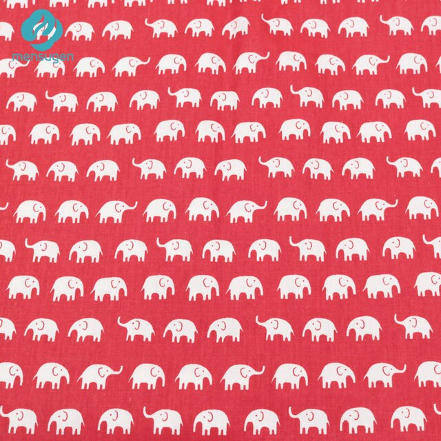 Mensugen 50cm*160cm 100% Cotton Cartoon Elephant Fabric for Quliting Baby Cribs Cushions Blanket Pillows Sewing Material: 1