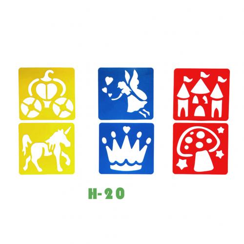 6 stk julemand snefnug engel tegning stencils børn diy tegning scrapbog skabelon børn pædagogisk legetøj til børn: H20