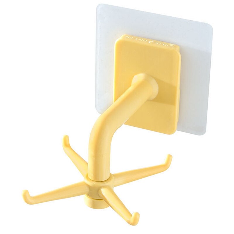 Wall Mounted 360 Rotating Coat Hanger Rotating four-claw storage hook without punching Kitchen Gadgets Accessories Bath Hook: YW
