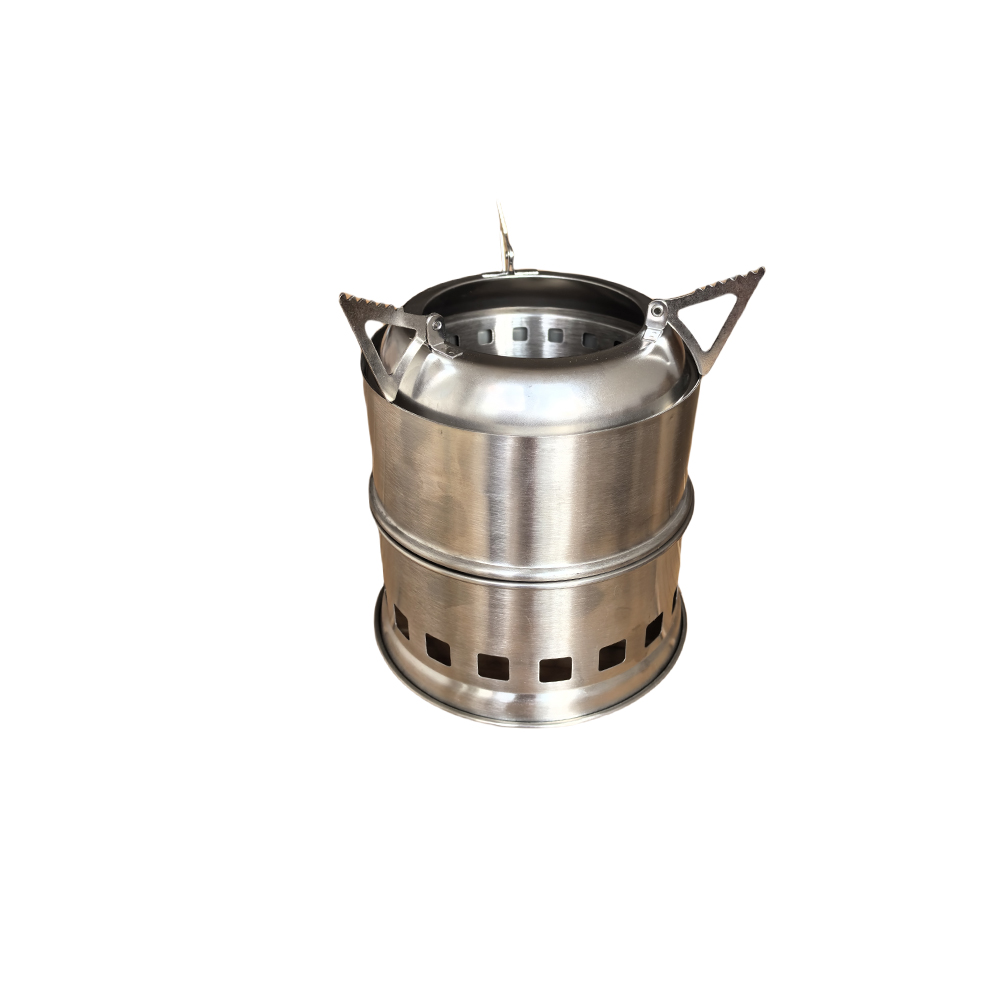 Rocket Stove Backpacking Stove, draagbare roestvrijstalen raketkachel voor backpacken - Duurzaam en handig afneembare mini-houtkachel