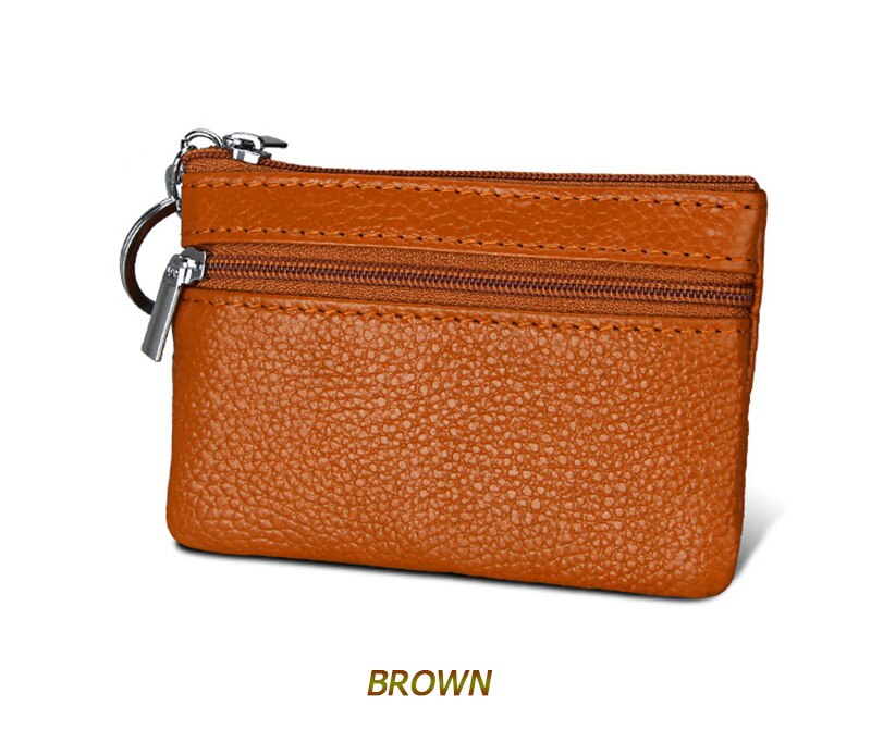 DOLOVE Brand Split Leather Women Wallets Mini Purse Lady Small Leather Wallet with Coin Pocket D-7508: Brown