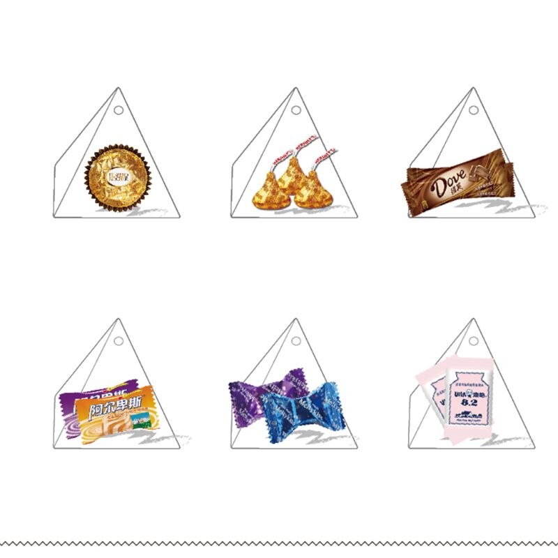 50pcsRose Red Triangular Pyramid Sweet Candy Box Wedding Favors Paper Boxes W0YF