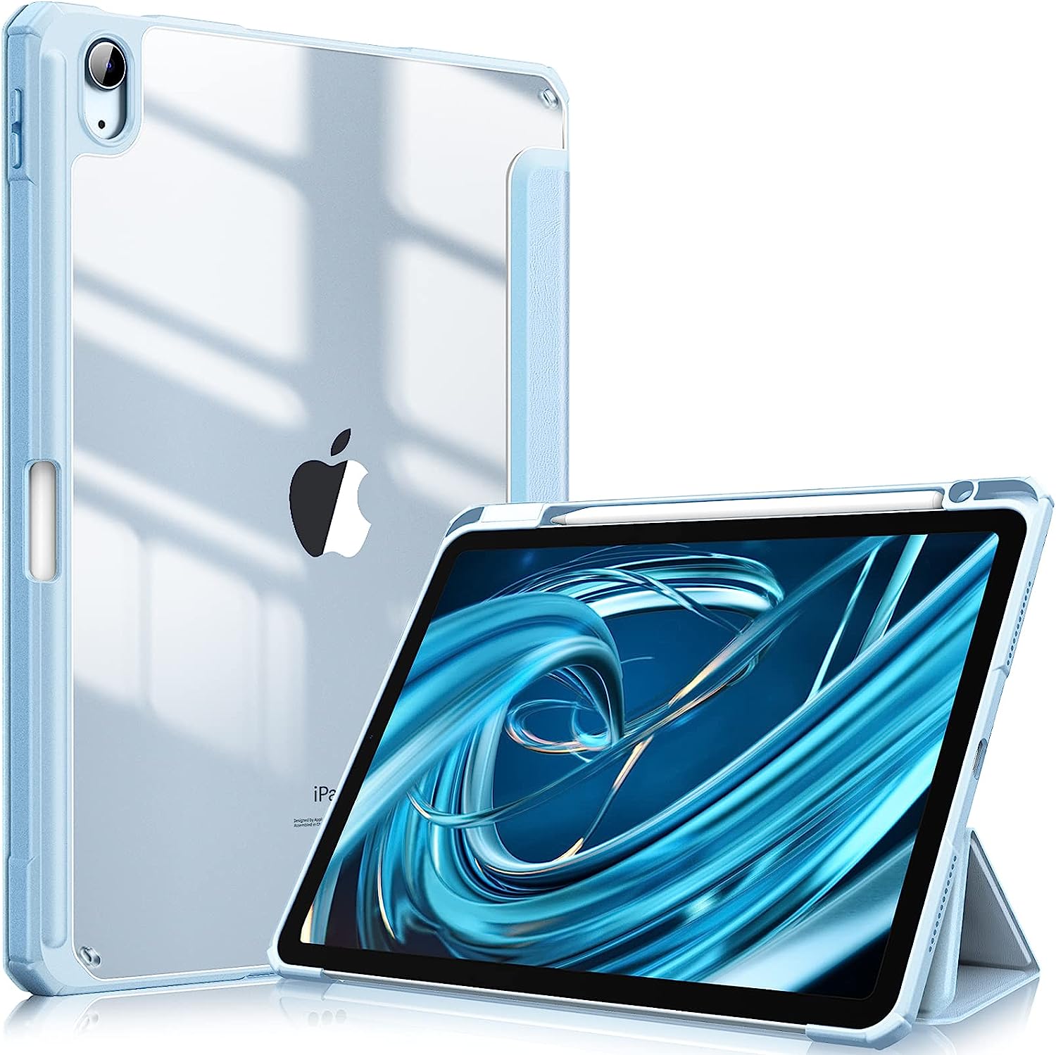 For iPad Pro 11 Case iPad Air 11 5th 4th 10.9 Tablet Cover For iPad 10.2 7th 8th 9th 10th Gen Pencil Holder Case Funda: 6 / Blue