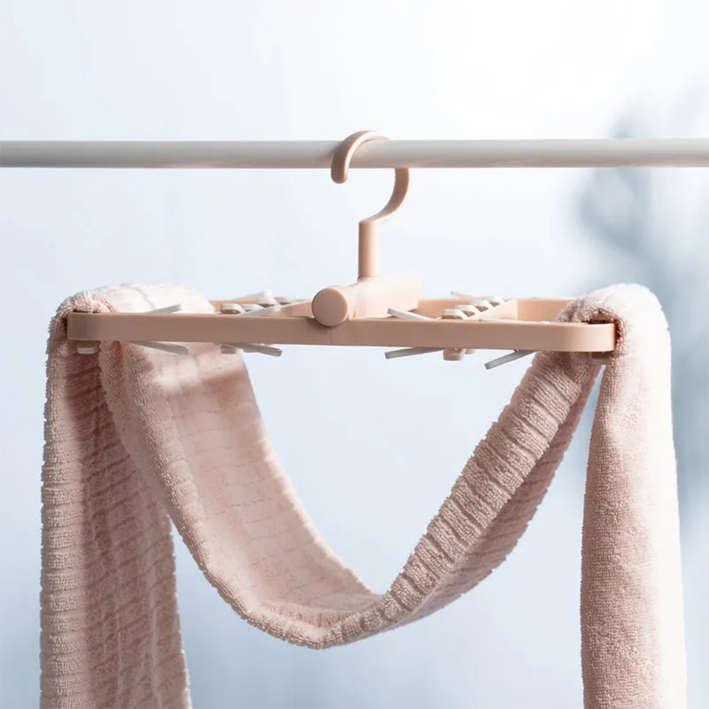 Crochet de cintre à clips multiples, rotation automatique, pour vêtements et chaussettes, crochet multifonction, pliable