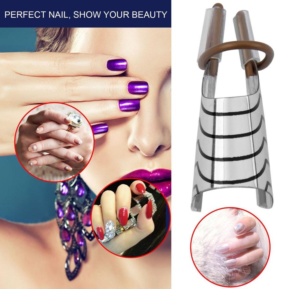 Formas de uñas reutilizables, accesorio de aluminio, herramienta de extensión de uñas de Gel UV, Color plateado ajustable, 5 uds.