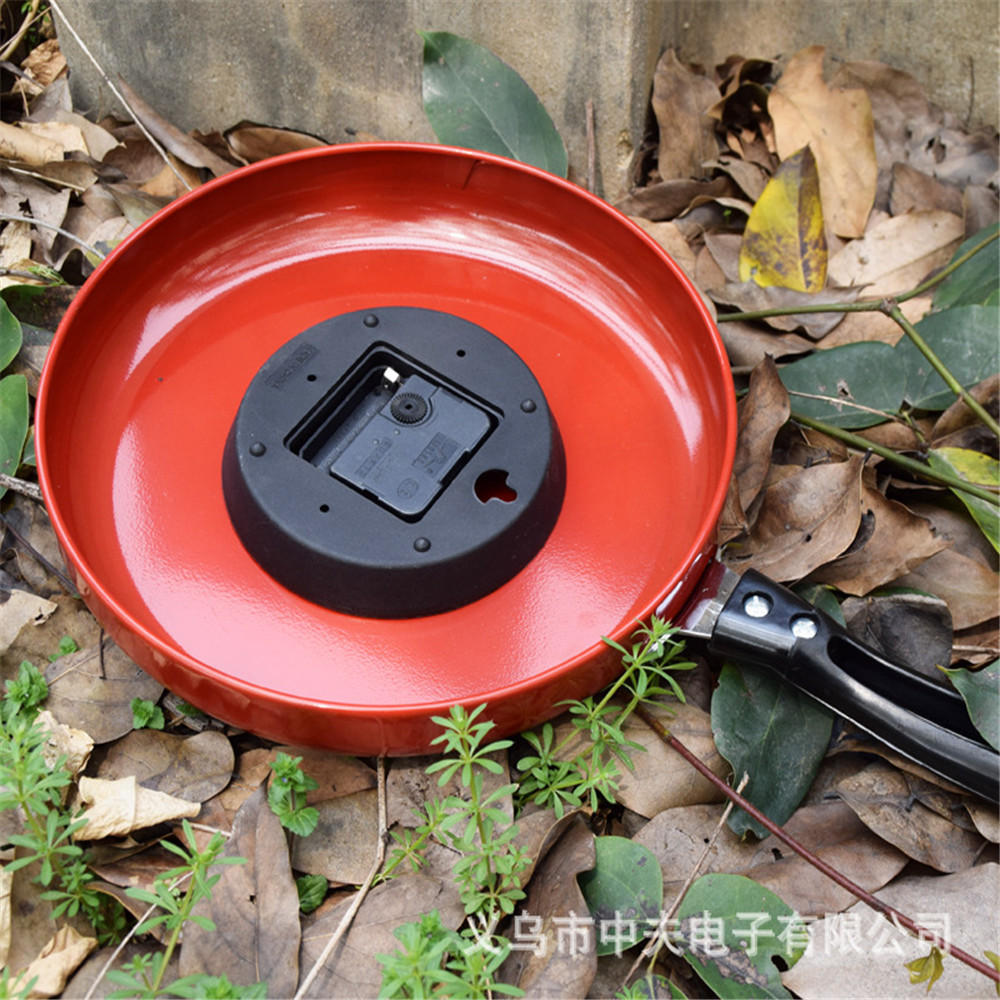 koekenpan wandklok metalen keuken wandklok thuis horloge decoratieve kunst muur horloge klok