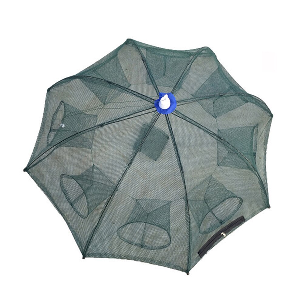 Foldable Crab Net Trap Cast Dip Cage Fishing Net For Fish Minnow Crawfish Shrimp Umbrella: Eight Entrance