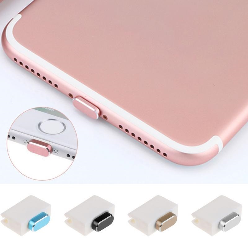 Metal skin pc oplader port anti støv stik til iphone 7 8 x 6s plus hætte stop cover telefon tilbehør universal ladestik