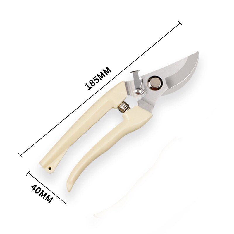 1pc beskärare trädskärare trädgårdsskötsel beskärningsax sax rostfritt stål skärverktyg set hem verktyg halkskydd: Silvervit