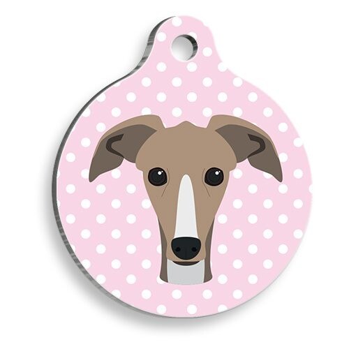 Bracelet rond pour chien, motif à pois, rose