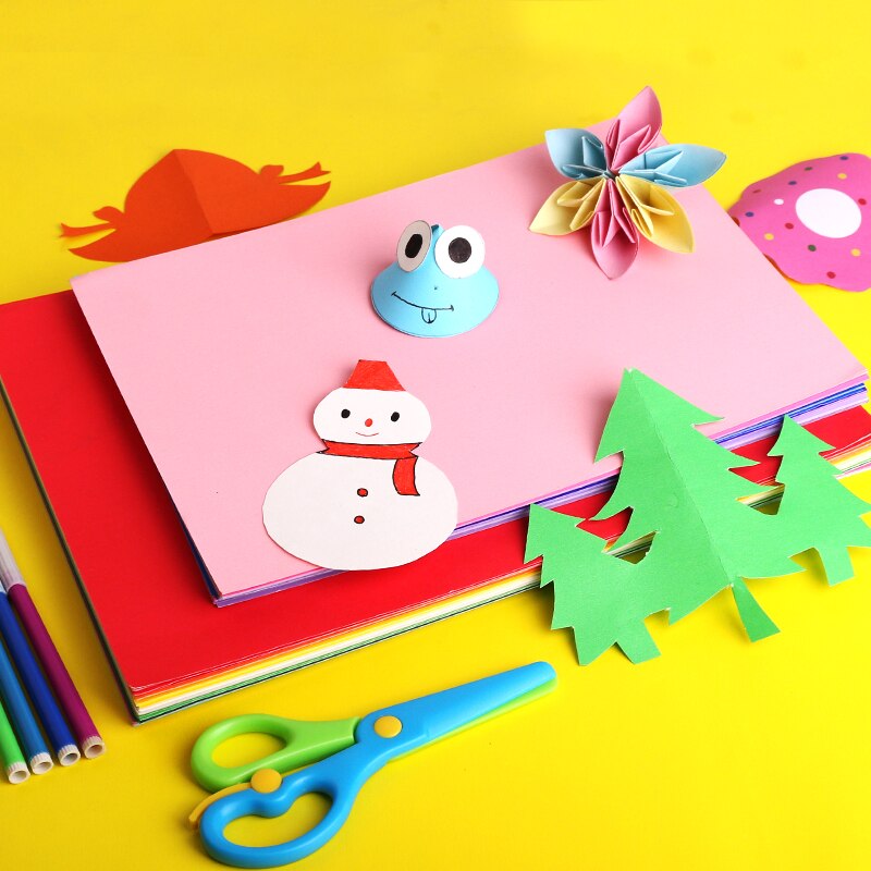 230g color children diy greeting card paper handmade open hard cardboard thick kindergarten A4 colored paper hard cardboard