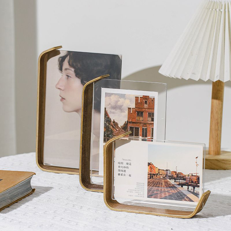 Marco de fotos transparente acrílico , marco de fotos de 6/7/8 pulgadas, tablero de exhibición de colección de sellos personalizados, decoración de escritorio para fotos