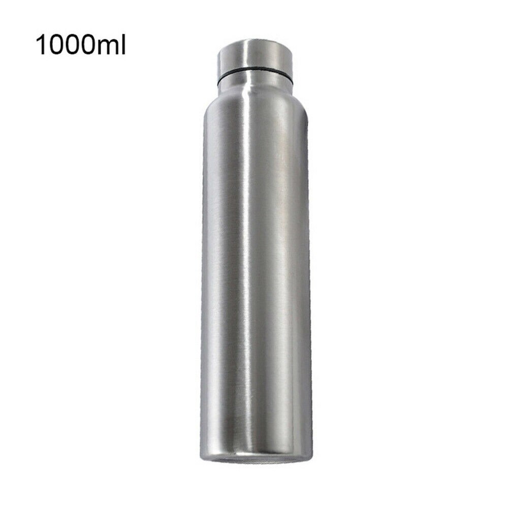 650ml/1000ml sportvattenflaskor i rostfritt stål enlagers robust vattenkopp camping sport gym metallflaska dryckesartiklar