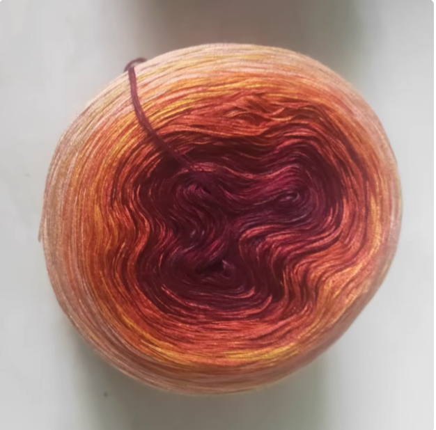 300g Rainbow Gradient Color Cake Yarn Organic Cotton Blend Yarn Segmented splicing line DIY Scarf Shawl Skirt Wool Yarn Crochet: Gold