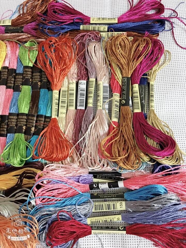 40pcs Mix Colors silk Sewing Skeins Cross Stitch Embroidery Thread Floss Kit DIY Sewing Tools