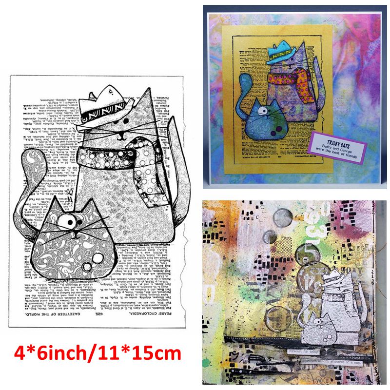 Clear Stamps Adorable Alpaca Penguin Cat Wolf Bird Complex Word Code Flower Tea DIY Scrapbooking Craft Cards: 7