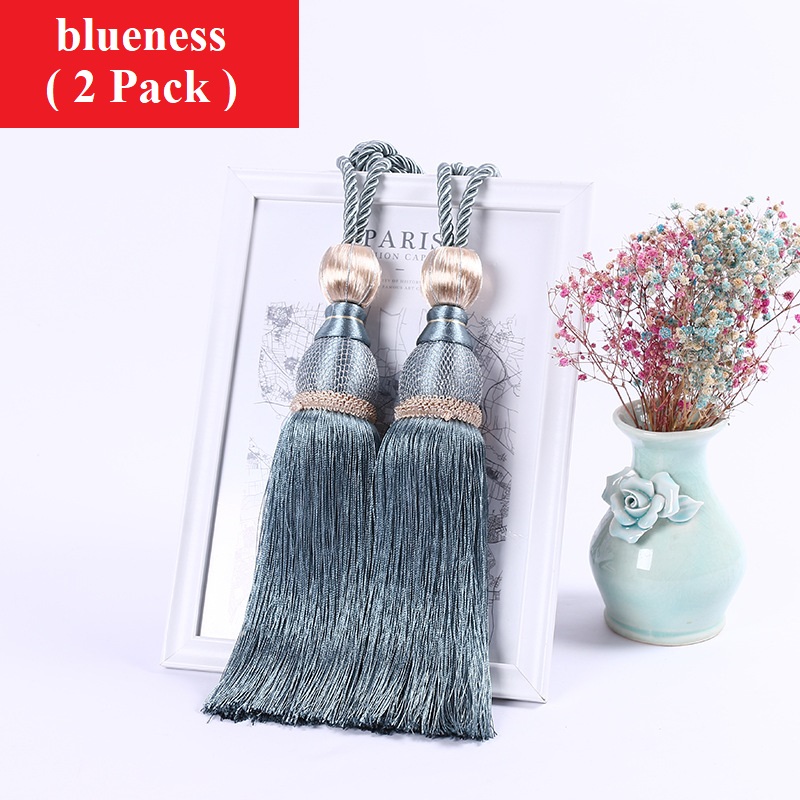 Paquete de 2 alzapaños de cortina con borlas, alzapaños de cuerda hechos a mano, decorativos para el hogar, la Oficina y el Hotel, para la ventana del hogar y la Oficina: Gris oscuro