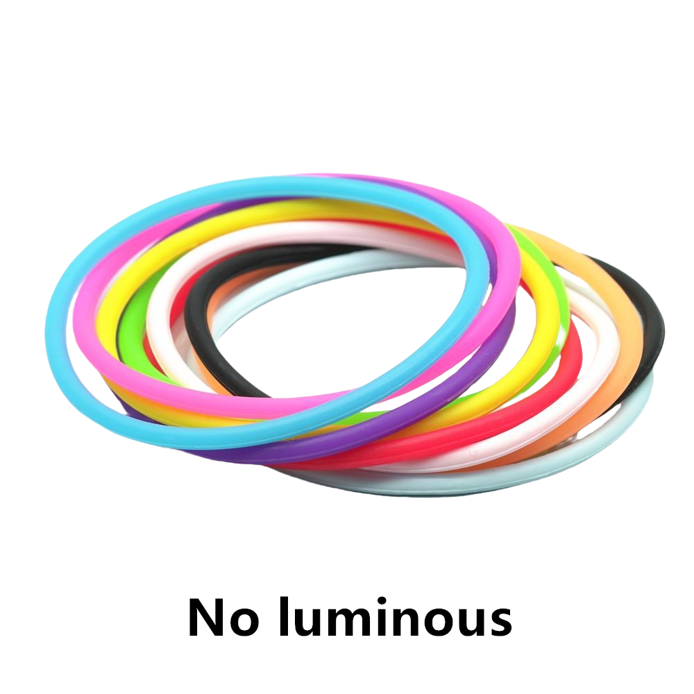 10pcs Black Silicone Bracelets Punk Rock Rubber Band Hip Hop Wristbands Elastic Hairbands Ponytail Scrunchie Bangle Accessories
